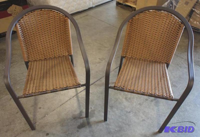 New (2) Wicker Style outdoor patio chairs. MS...