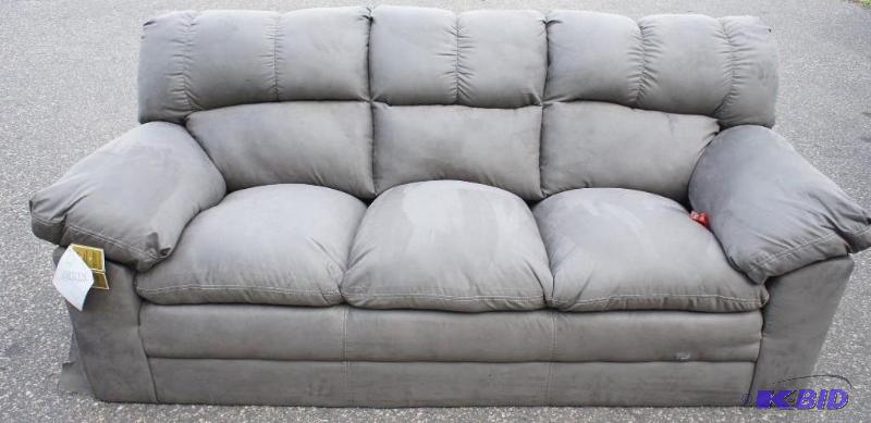 Ashley Furniture Microfiber Sofa - wood chair