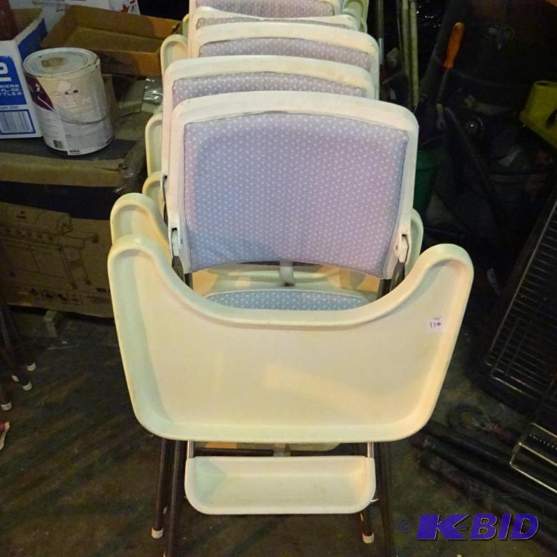 lot 166 image: 4 Fold Up Portable High Chairs...