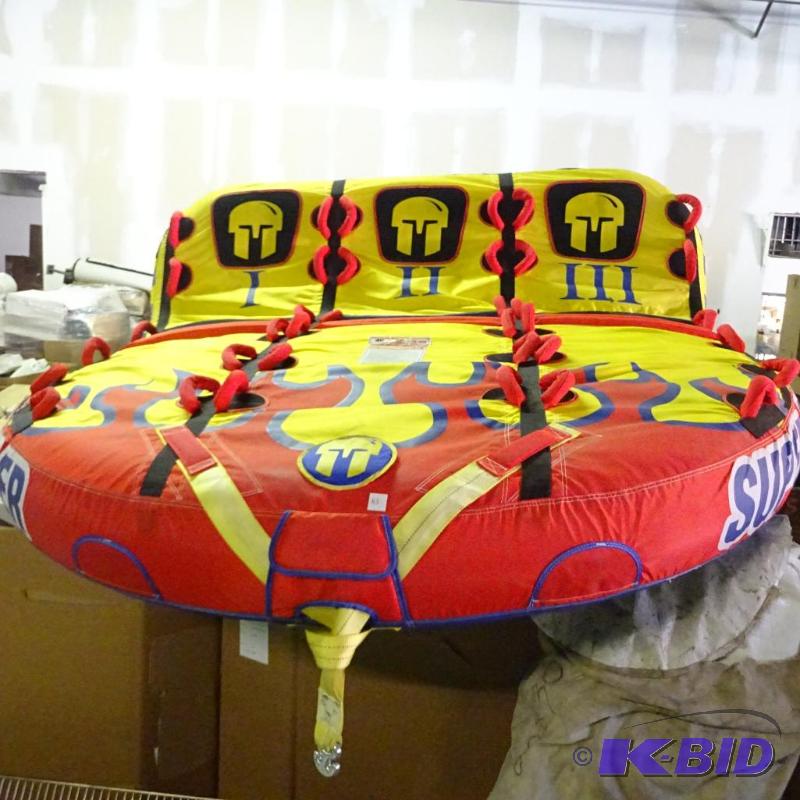 lot 63 image: Super brawler pull behind 3 person tube. Hold...