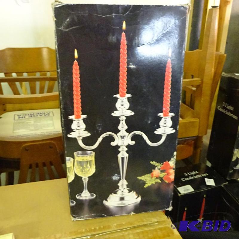 lot 64 image: 29403 &quotglobal" 3 light candelabra. ...