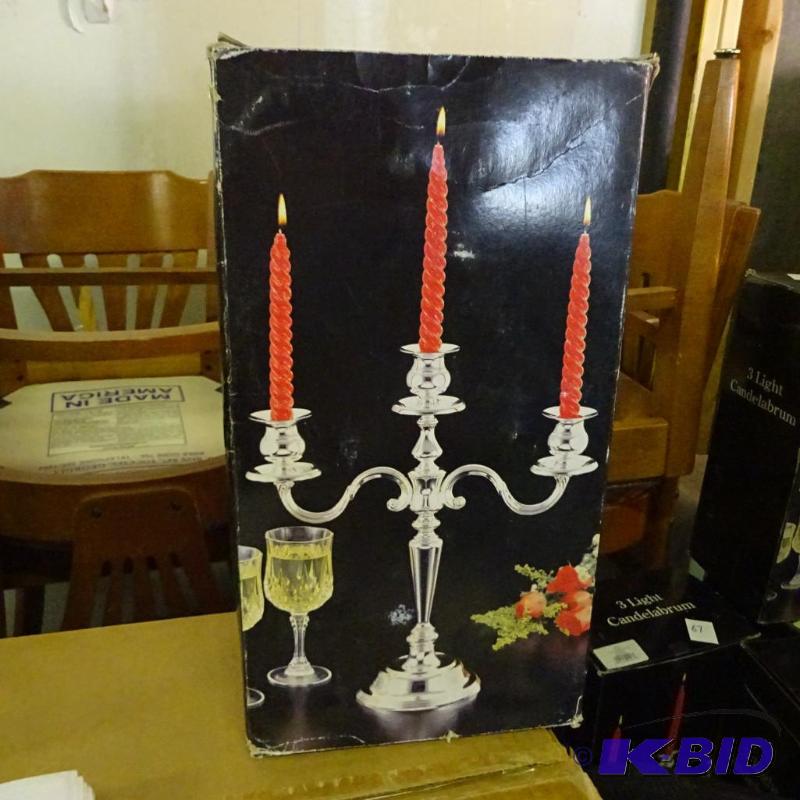 lot 66 image: 29403 &quotglobal" 3 light candelabra. ...