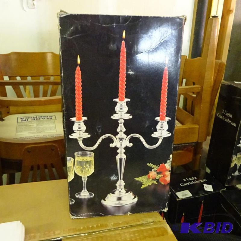 lot 67 image: 29403 &quotglobal" 3 light candelabra. ...