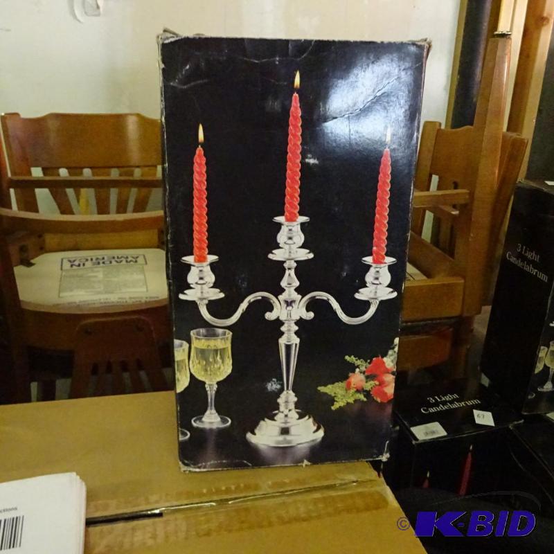 lot 68 image: 29403 &quotglobal" 3 light candelabra. ...