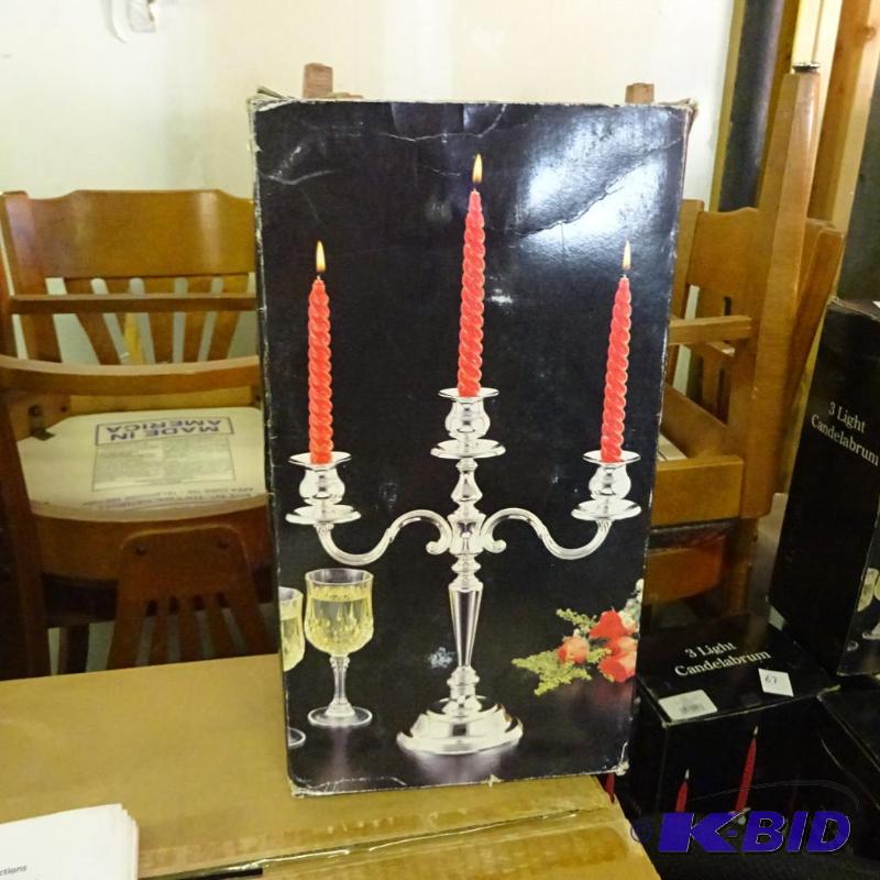 lot 69 image: 29403 &quotglobal" 3 light candelabra. ...