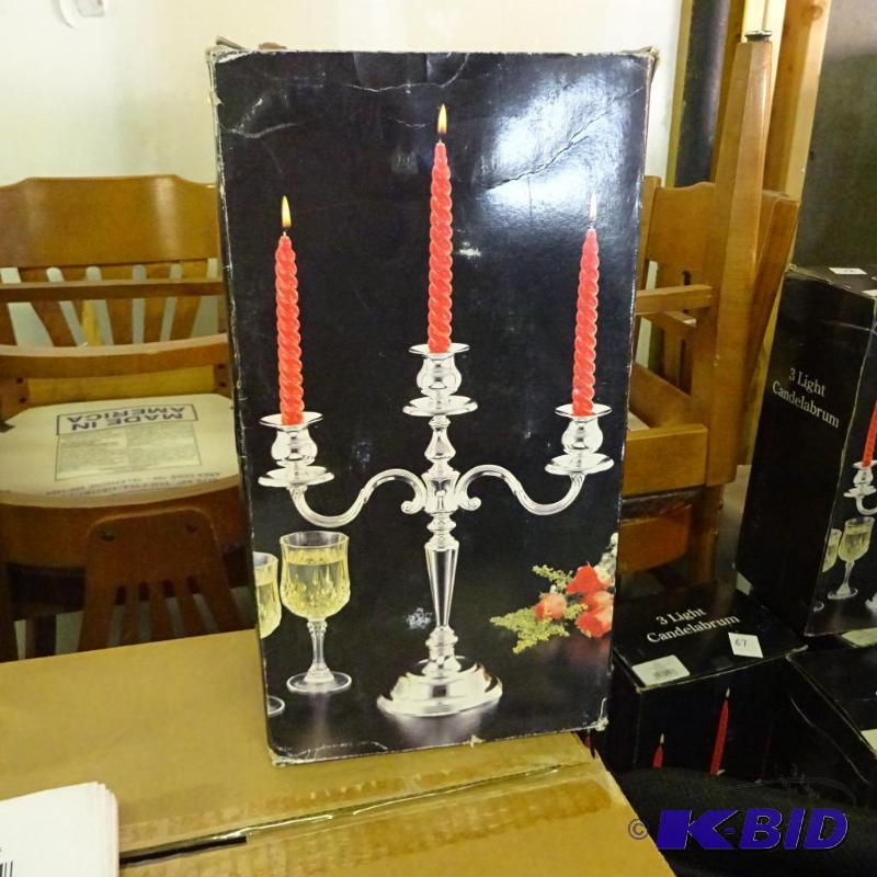 lot 70 image: 29403 &quotglobal" 3 light candelabra. ...