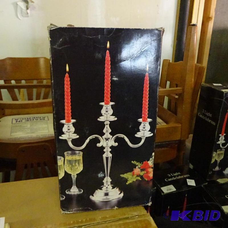 lot 72 image: 29403 &quotglobal" 3 light candelabra. ...
