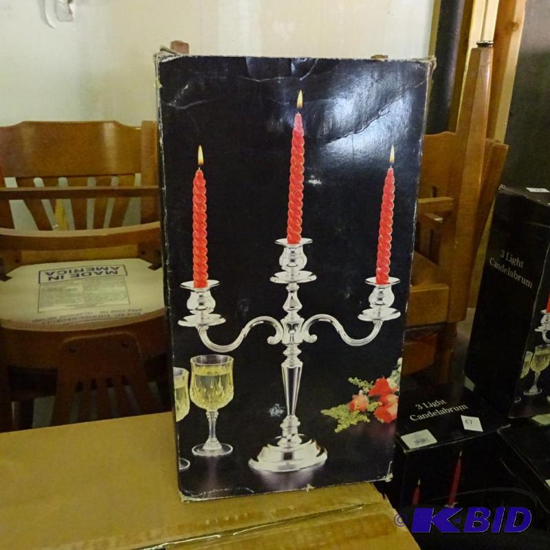 lot 73 image: 29403 &quotglobal" 3 light candelabra. ...