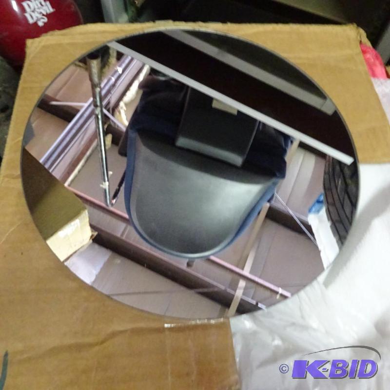 lot 90 image: 12" round mirrors. Qty 17...