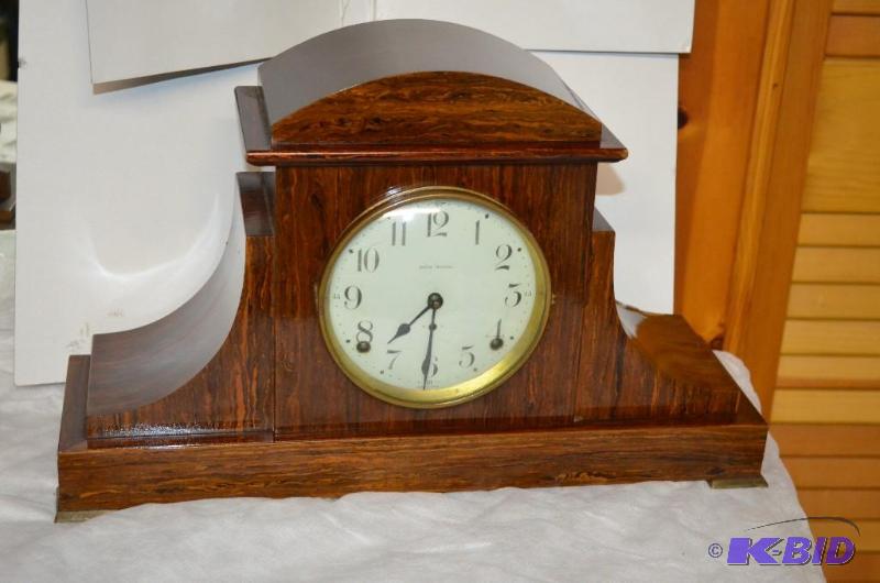lot 12 image: Early Seth Thomas Arch top mantel or shelf cl...