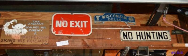 lot 28 image: Vintage NO EXIT Red & White sign  ...
