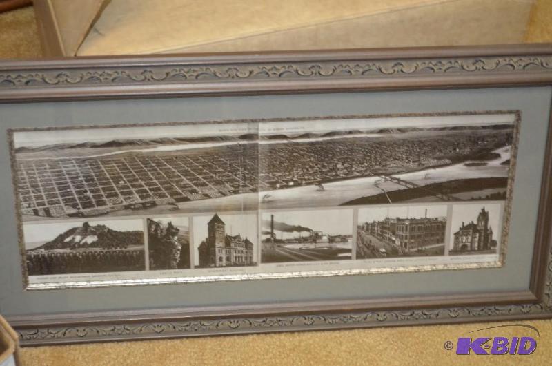 lot 41 image: Antique picture &quotBirds Eye View of the ...