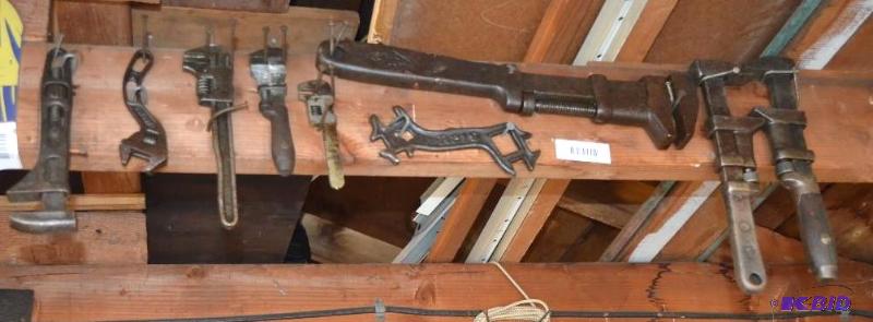 lot 51 image: Antique tools   W &&nbspB Wooden Handled...