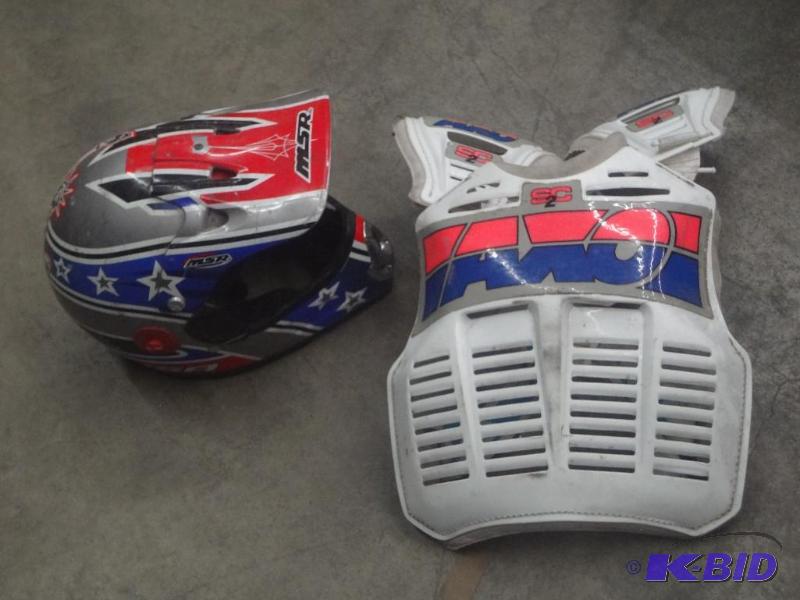 (1) Youth Motocross Helmet &amp Chest Protec...