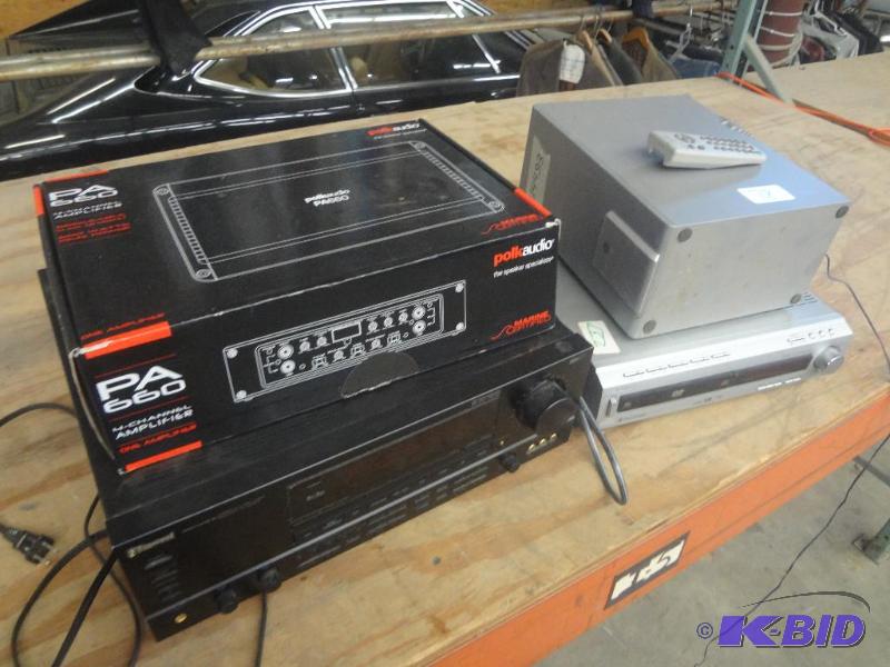 Lot Of 5-DVD Changer, (1) Sherwood Reciever,...