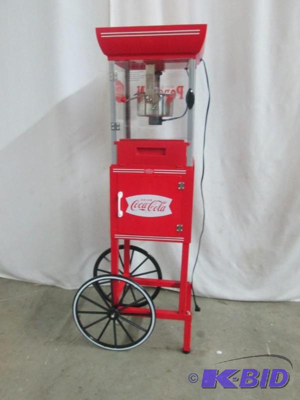 lot 15 image: Nostalgia Electrics 10-Cup Coke Popcorn Cart