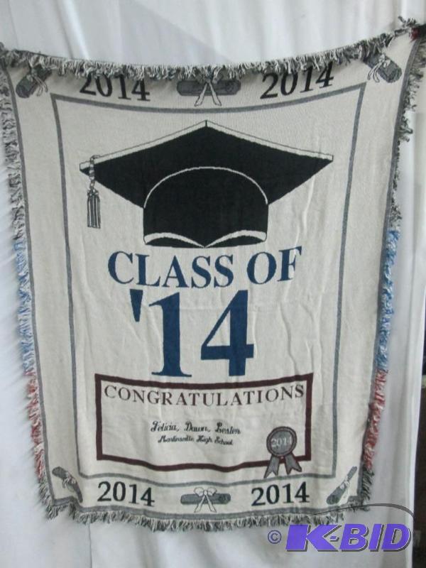 lot 46 image: (2) - 2014 Personalized Graduation Throw