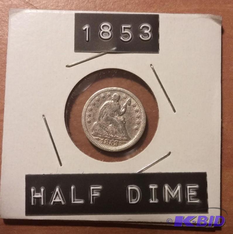 1853 HALF DIME 90% SILVER...