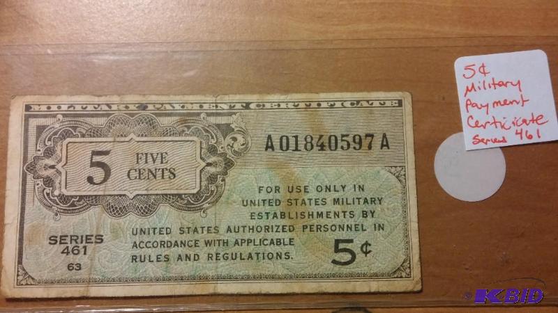 FIVE CENT MILITARY PAYMENT CERTIFICATE SERIES...