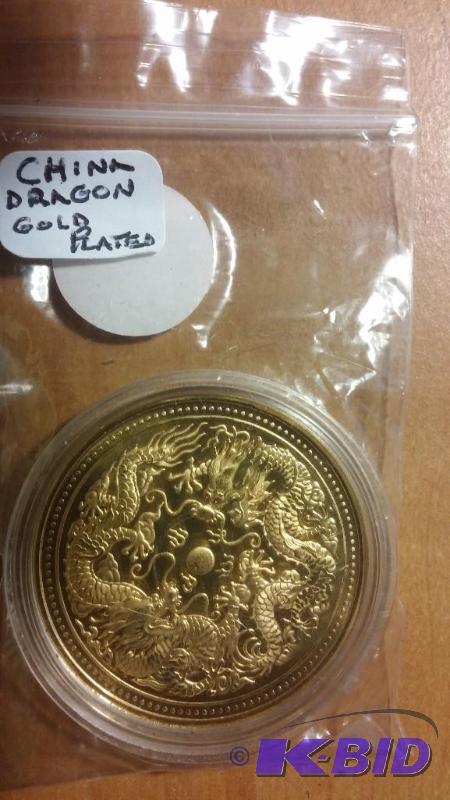 CHINA DRAGON GOLD PLATED COIN...