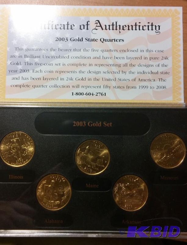 2003 QUARTER SET 24 KARATE GOLD PLATED...