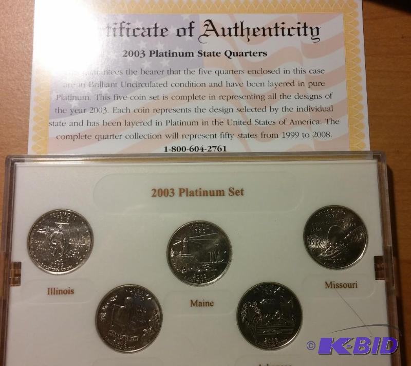 2003 QUARTER SET PLATINUM PLATED...