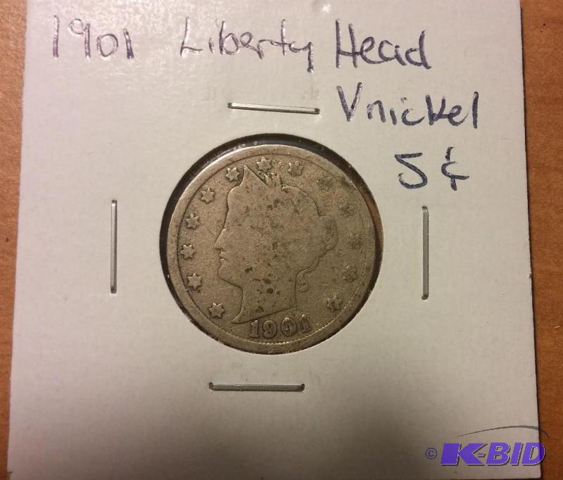 1901 LIBERTY HEAD V NICKEL...