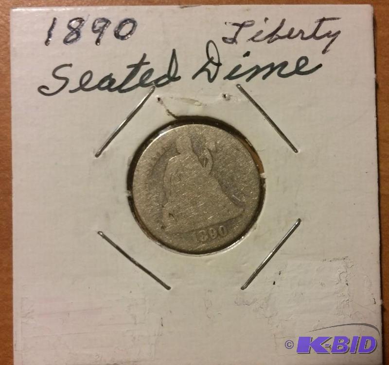 1890 SEATED DIME 90% SILVER...