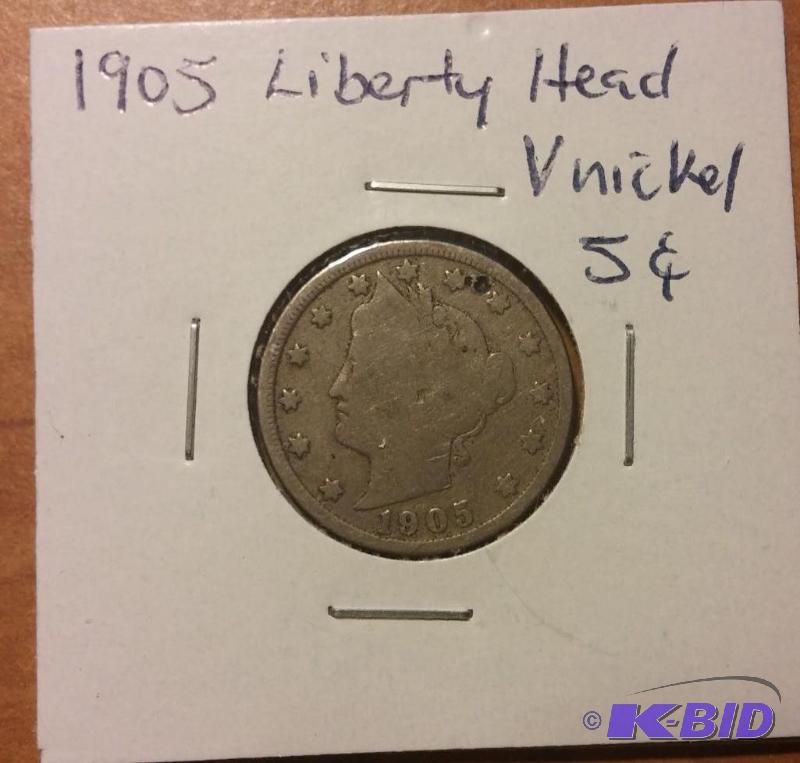 1905 LIBERTY HEAD V NICKEL...