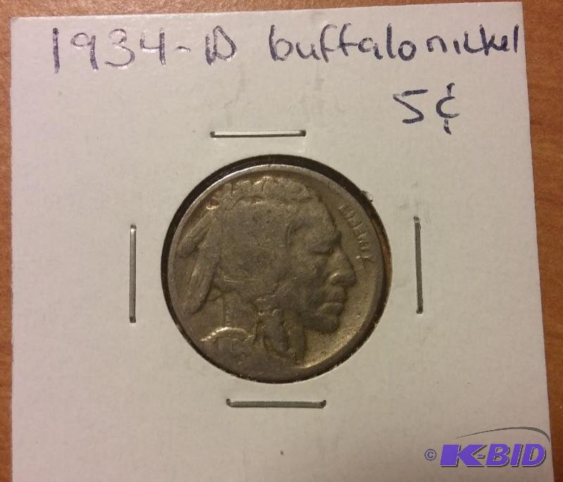 1934-D BUFFALO NICKEL...
