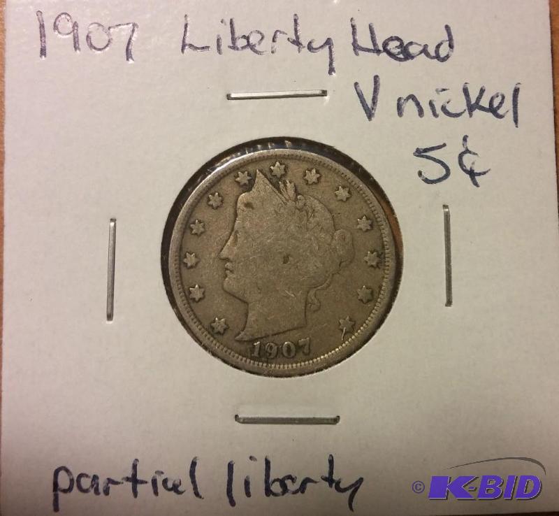 1907 LIBERTY HEAD V NICKEL...