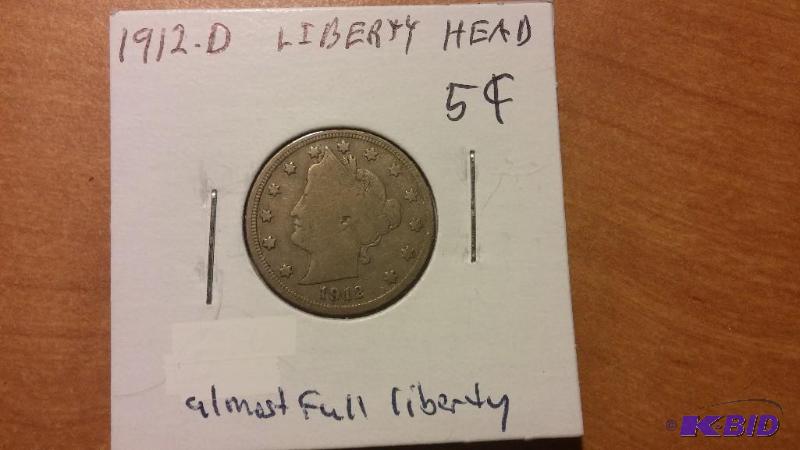 1912-D LIBERTY HEAD V NICKEL...
