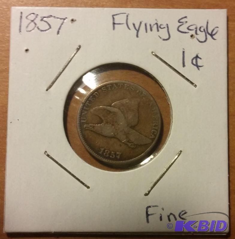 1857 FLYING EAGLE ONE CENT...