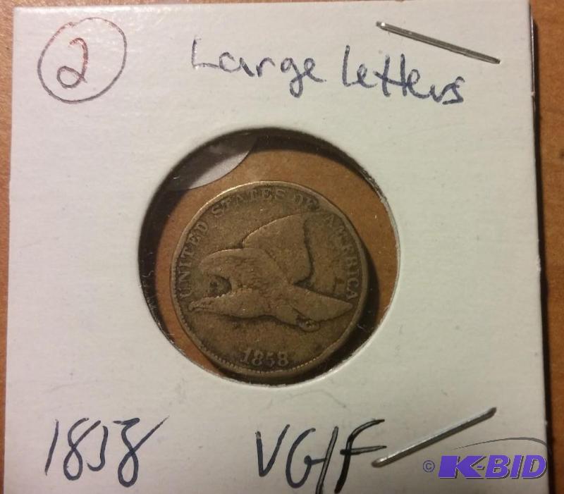 1858 FLYING EAGLE ONE CENT LARGE LETTERS...