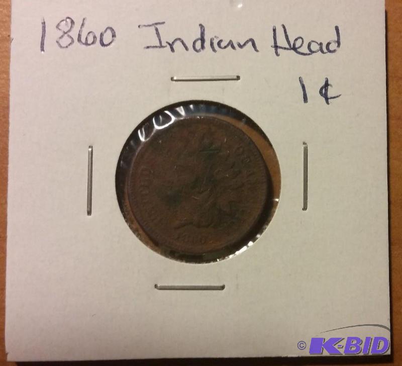 1860 INDIAN HEAD ONE CENT...
