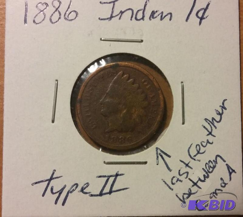 1886 INDIAN HEAD ONE CENT TYPE 2...