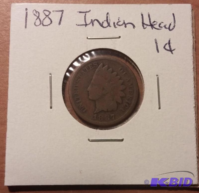 1887 INDIAN HEAD ONE CENT...