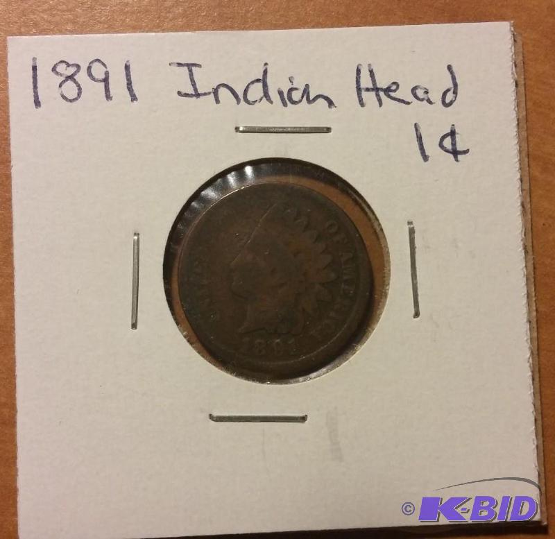 1891 INDIAN HEAD ONE CENT...