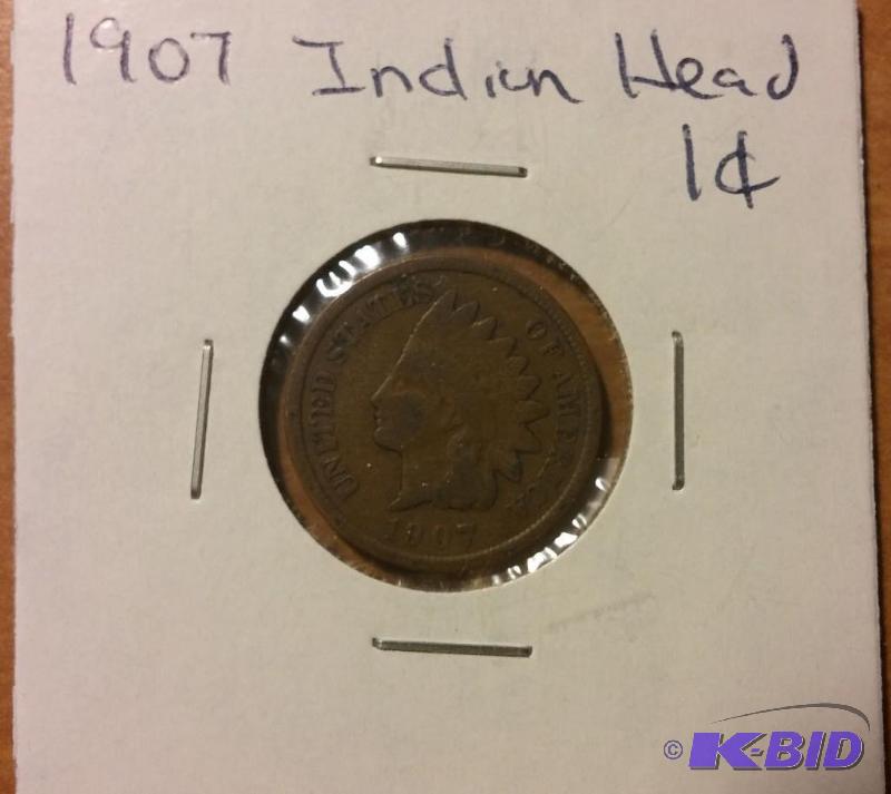 1907 INDIAN HEAD ONE CENT...