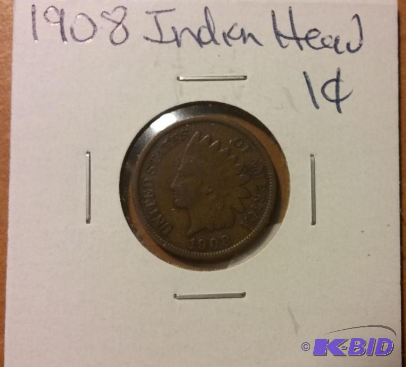 1908 INDIAN HEAD ONE CENT...