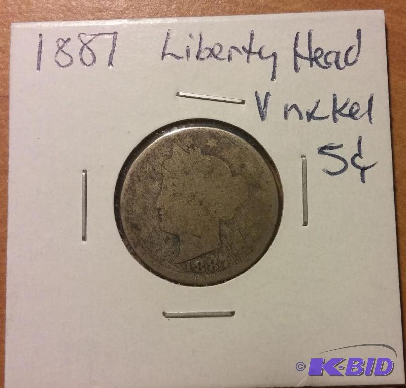 1887 LIBERTY HEAD V NICKEL...