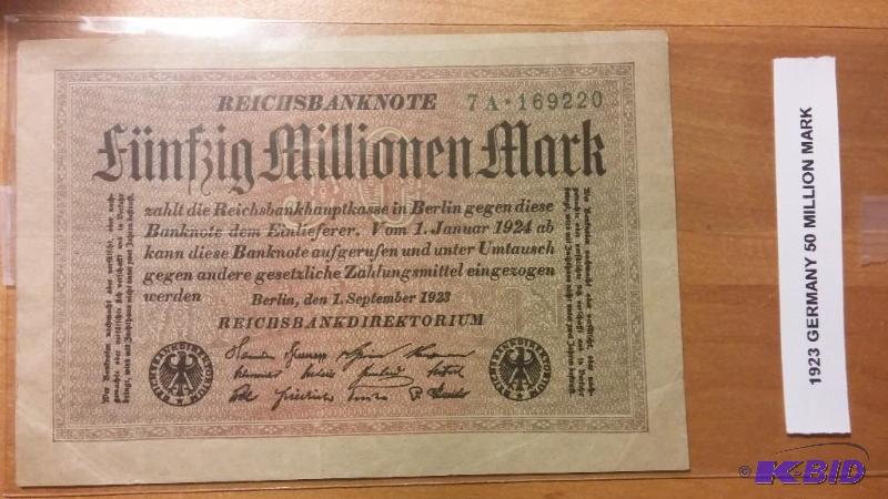 1923 GERMAN 50 MILLION MARK NOTE...