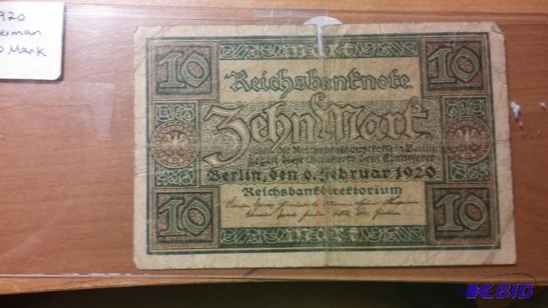 1920 GERMAN 10 MARK NOTE...
