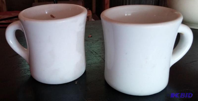 lot 24 image: Set of 2 Ceramic Heavy Vintage Mugs--No Chips...