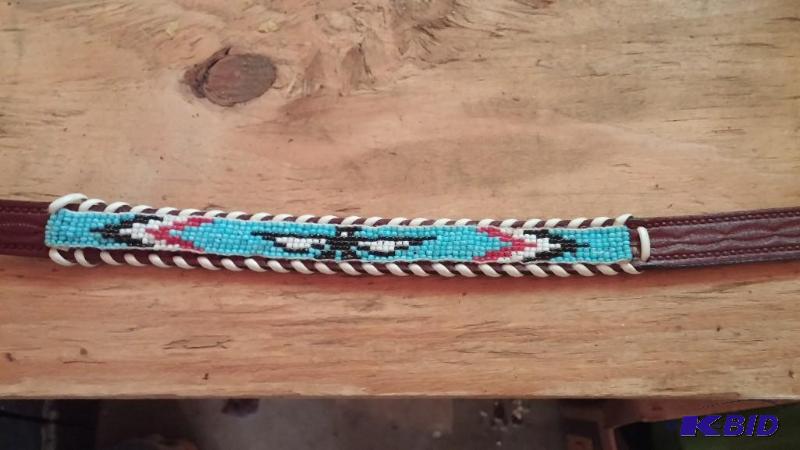 Childrens Belt with turquoise beading--perfe...