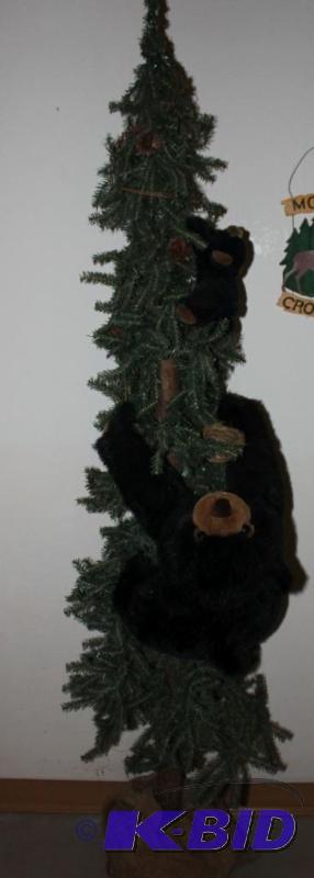 Lodge Decorations Tree with Bear and Nest...