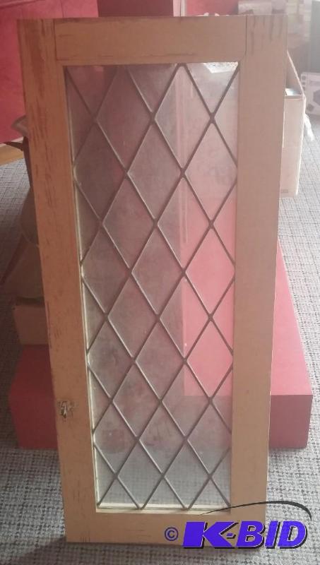 Vintage Cupboard Heavy Stainglass Door...