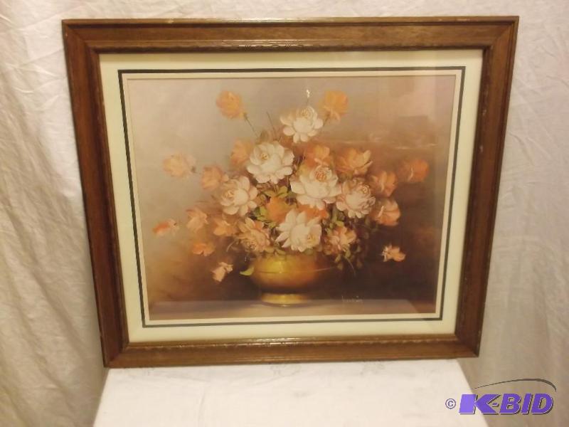 lot 14 image: Nice flower print signed Jenkins measuring 29...