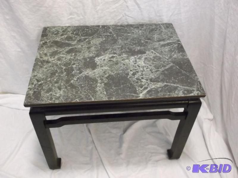 lot 4 image: Solid wood laminate top End Table measuring 2...