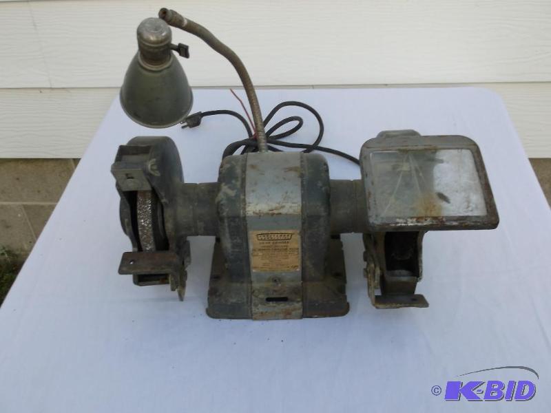 lot 58 image: Craftsman commercial 12 HP bench grinder tes...